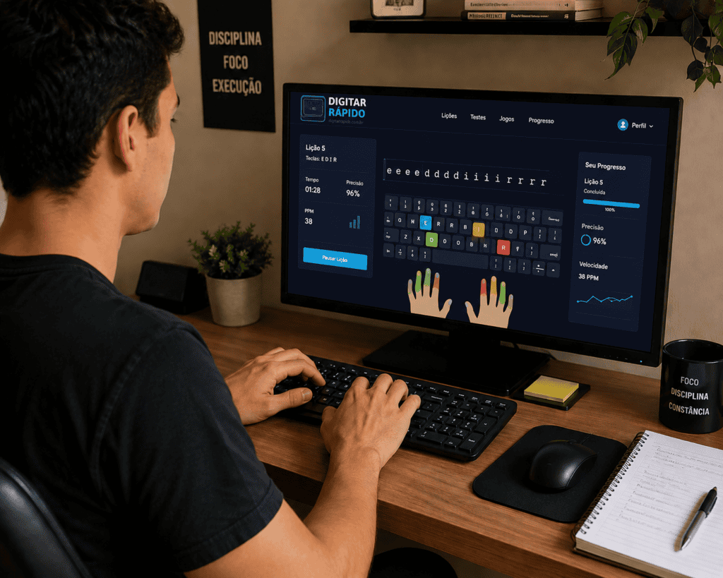 teclado, digitar mais rapido, digitar melhor, treinar digitar treino de digitação